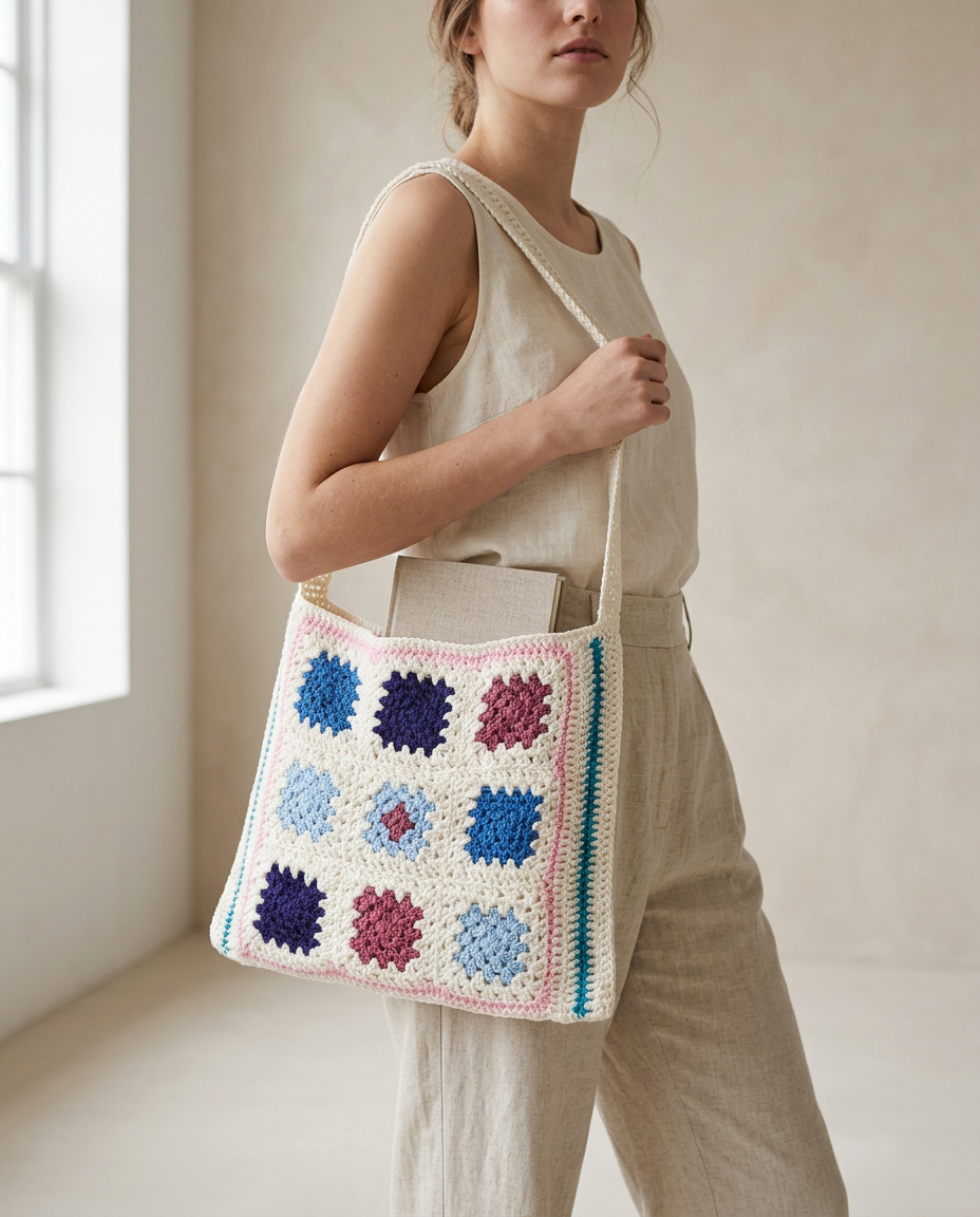 Bolso Tote Crochet Granny — 2