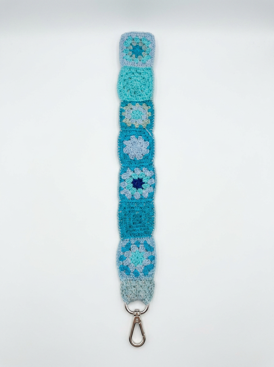Correa Crochet Granny Azul — 1