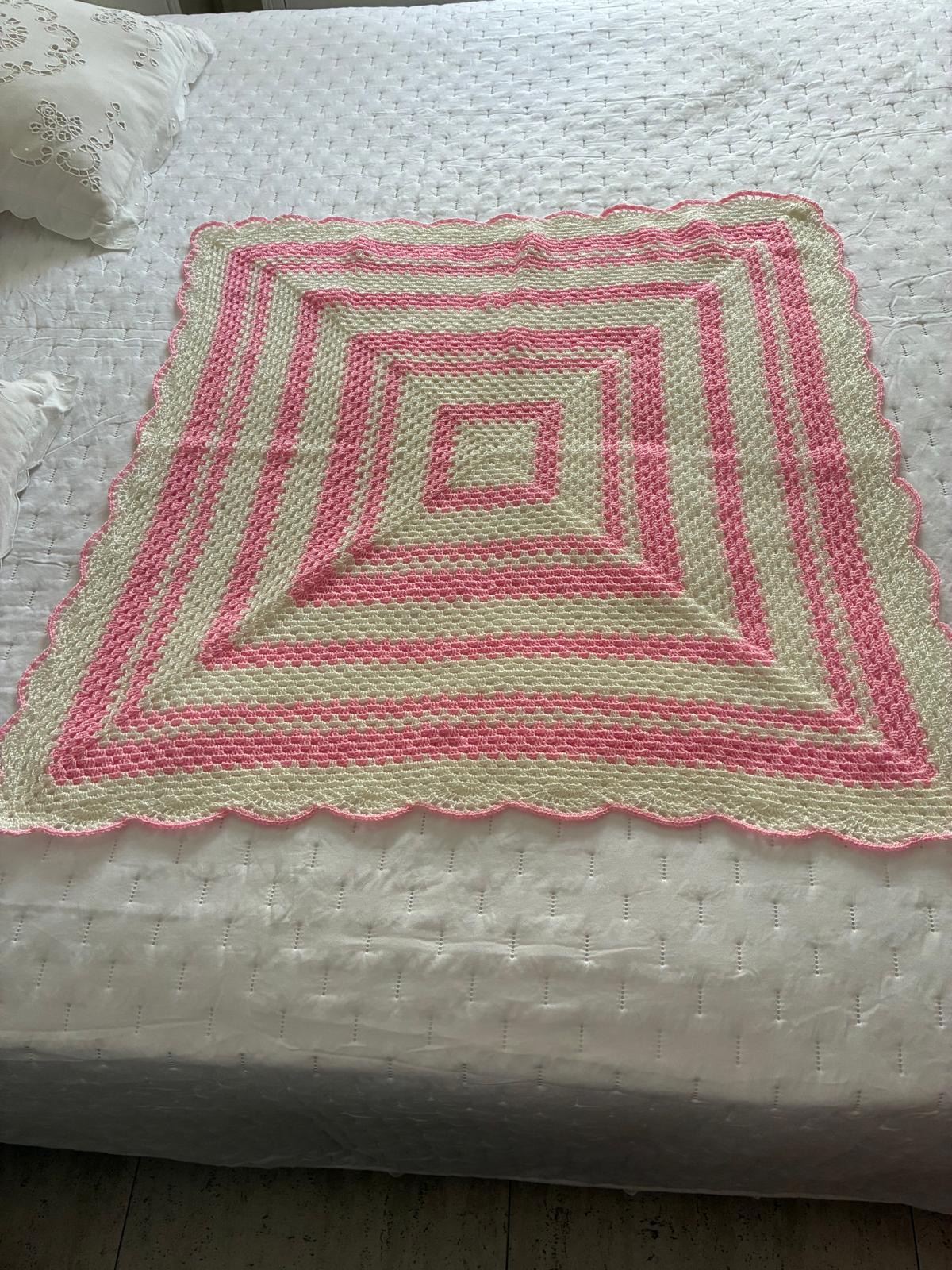 Manta de Bebé Rosa & Crema — 1