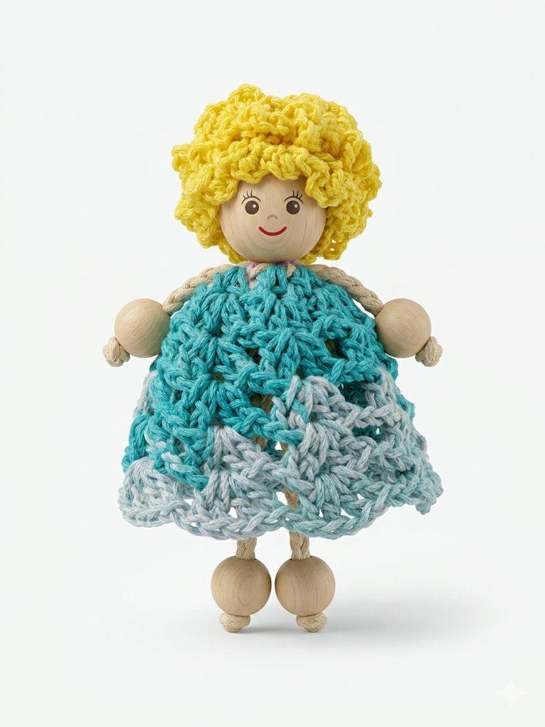 Muñequita Vestido Turquesa — 1