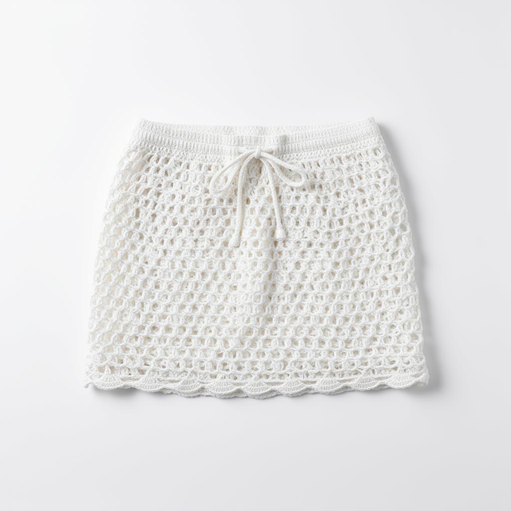 Pareo Falda Crochet Blanco — 1
