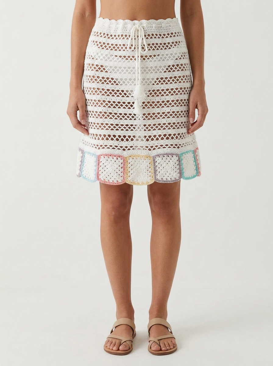 Pareo Falda Crochet con Granny — 2