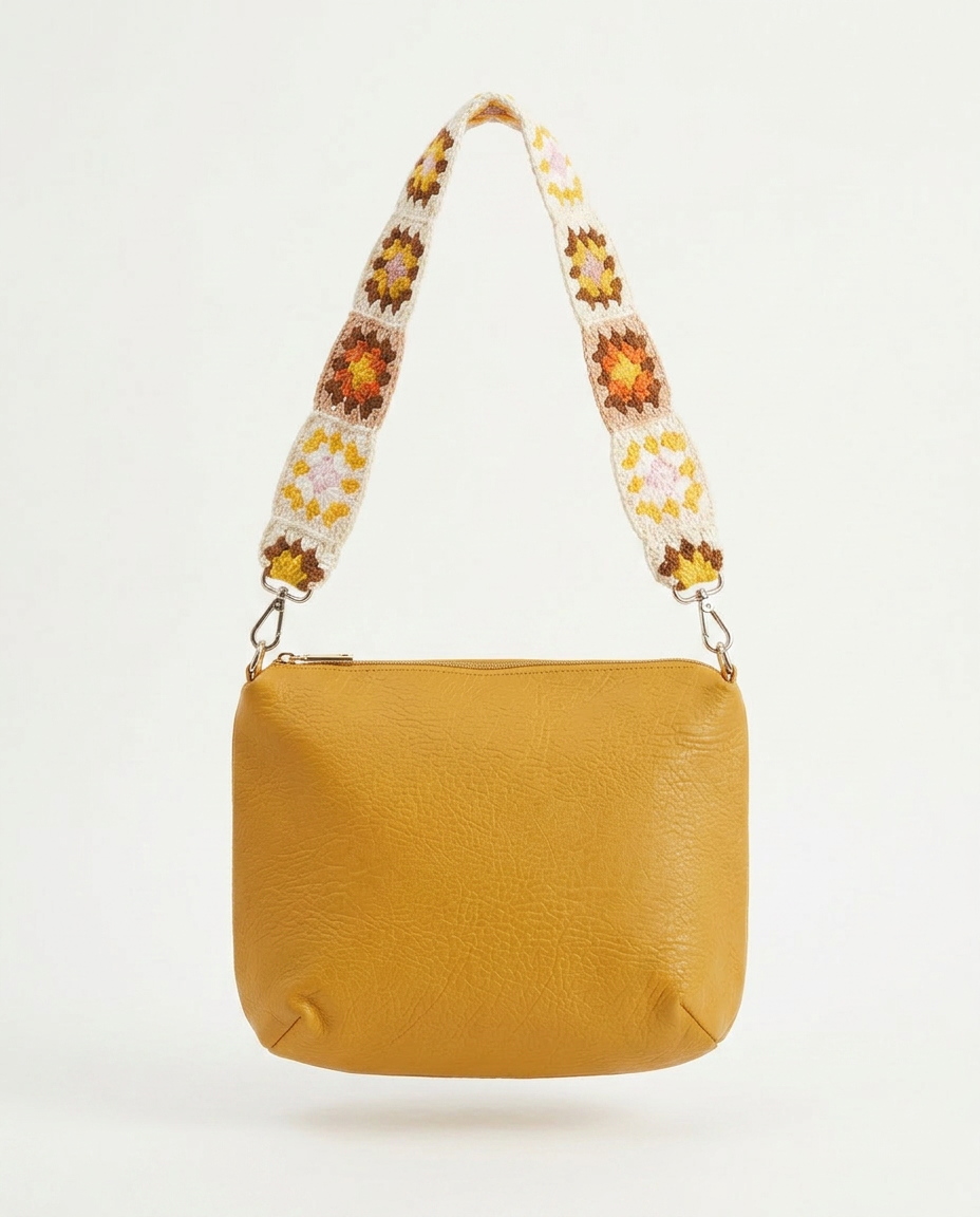 Bolso Mostaza · Asa Floral